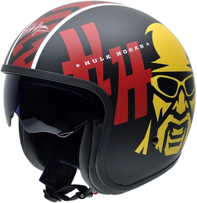 NZI Rolling3 Sun Hulk Hogan Offenes Gesicht Motorradhelm, Matt Signature