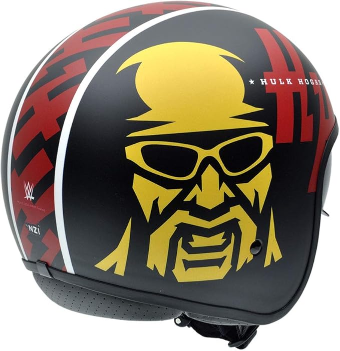 NZI Rolling3 Sun Hulk Hogan Offenes Gesicht Motorradhelm, Matt Signature