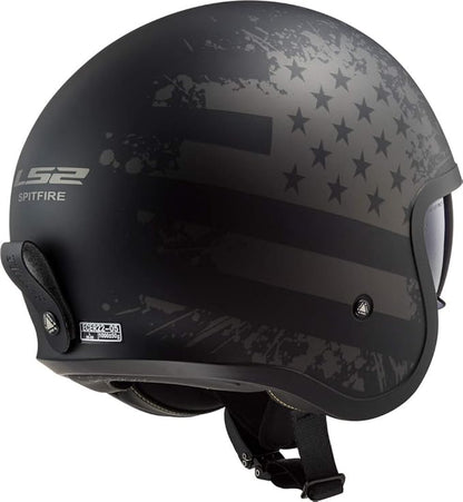 LS2 OF599 Spitfire Black Flag Jet helm