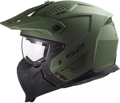 LS2, Jet/Modularhelme Motorrad DRIFTER SOLID Matt Military Green