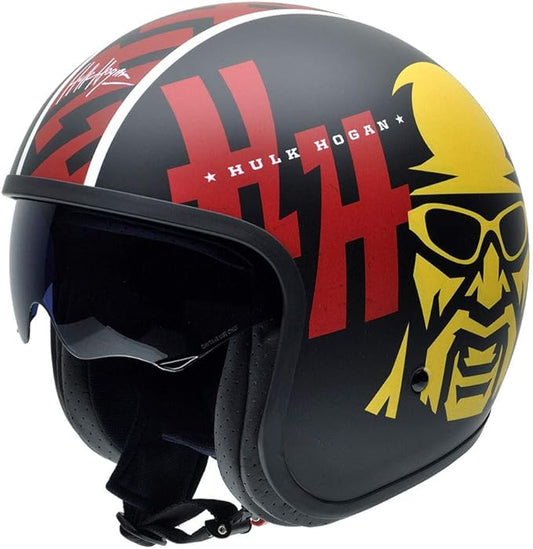 NZI Rolling3 Sun Hulk Hogan Offenes Gesicht Motorradhelm, Matt Signature