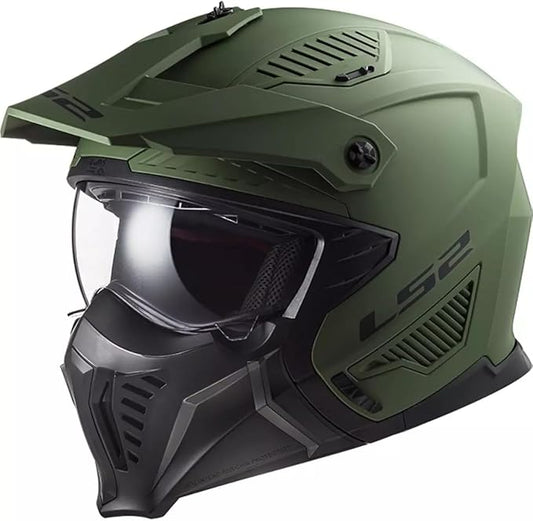 LS2, Jet/Modularhelme Motorrad DRIFTER SOLID Matt Military Green
